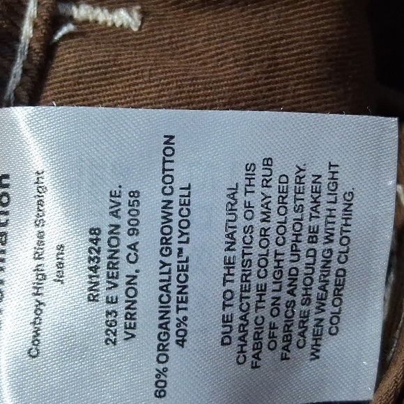 Reformation Cowboy High Rise Brown Straight Leg Jeans In Chocolate Size 27 - Picture 7 of 7